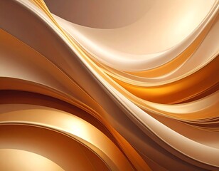 Flowing golden abstract art, with layers of curved lines and soft gradients that create a sense of movement