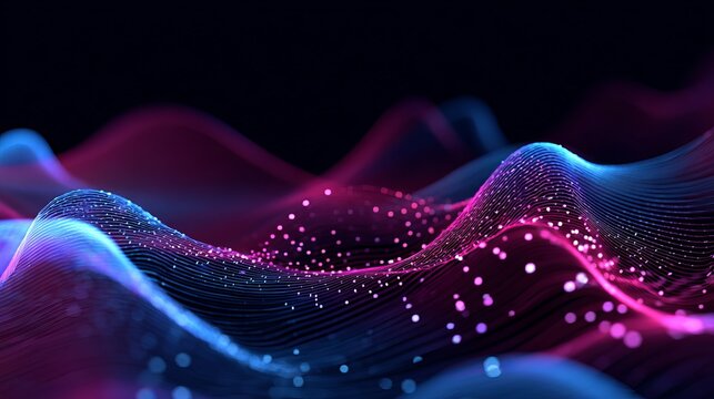 Stunning abstract background with vibrant pink and blue waves illuminating a modern, sophisticated design for tech innovation and dynamic creativity