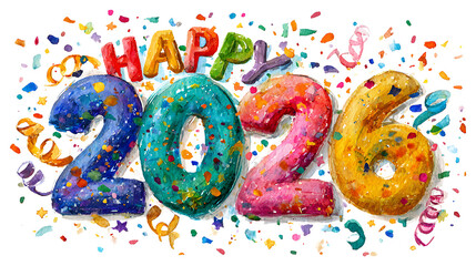 happy new year candles and numbers with white background