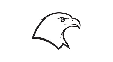 Naklejka premium Majestic Eagle Head Profile Vector Illustration, Symbolizing Power, Freedom, and Vision in Nature