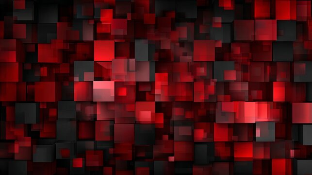 Dynamic 3D cubes in bold red and charcoal create a visually stunning background for modern designs and impactful presentations, adding depth and style