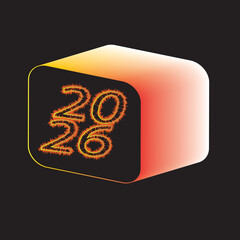 2026 glowing year vector illustration of an abstract background