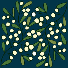 mistletoe seamless pattern gift paper textile design