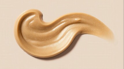 Smooth golden sesame paste isolated on white background. Generative AI