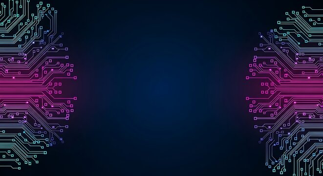 Abstract Digital Circuit Board Background with Vibrant Colors and Room for Text Innovation and Technology Concept Graphic Design Element for Tech Industry Marketing and Digital Solutions