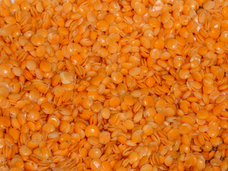 Bright Orange Red Lentils Grain Fullframe