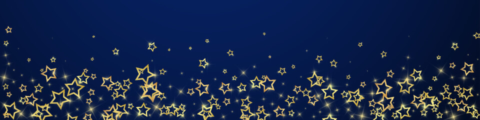 Gold sparkling star confetti.