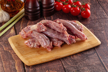 Raw chicken neck for cooking