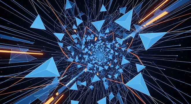 Abstract Technology Background with Triangles and Lines Creating a Dynamic Futuristic Design for Innovation and Connectivity in the Digital Age