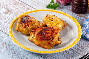 Roasted chicken thighs with spices