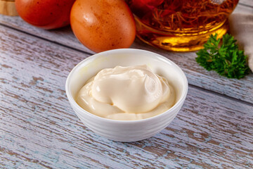 Homemade mayonnaise sauce dip cream