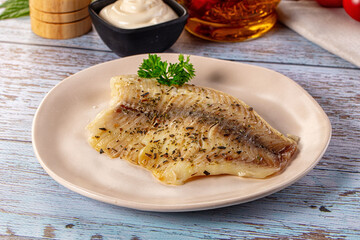 Steamed dietary tilapia fish fillet