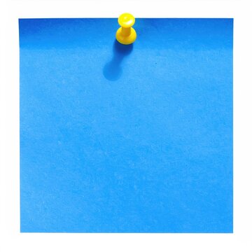 Blue note, held by a yellow pin