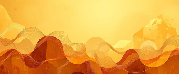 Abstract geometric line art in earthy tones, featuring flowing, interconnected shapes and textures, graphic, orange