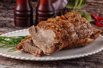Baked pork sirloin with spices
