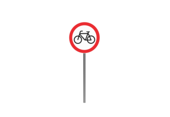 cycle only road sign front view without shadow 3d render