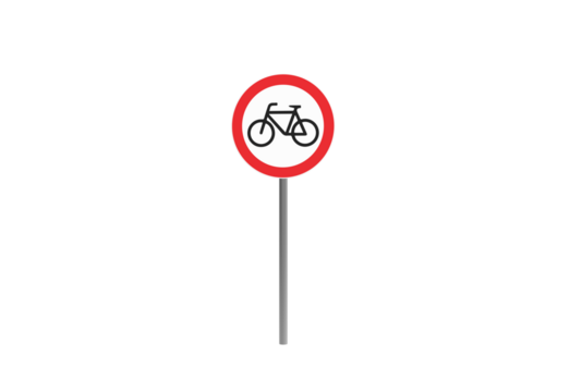 cycle only road sign front view without shadow 3d render
