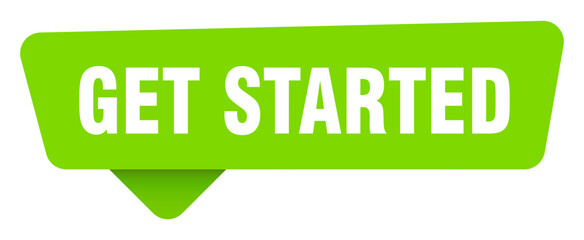 get started green sign isolated on transpatent background. get started sticker