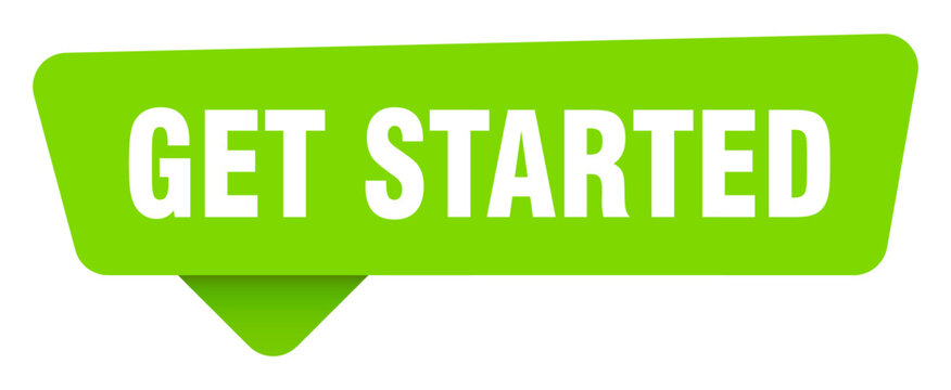get started green sign isolated on transpatent background. get started sticker