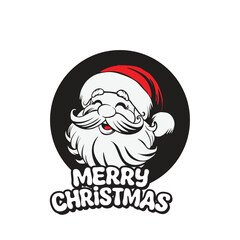 Santa Claus sticker merry christmas logo vector image
