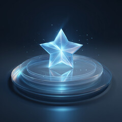 glass of water on blue background