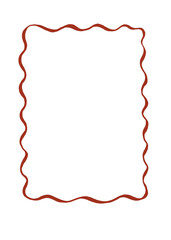 Quirky whimsical hand drawn red ribbon clipart frame PNG premade element background for cards, posters, invitations, wedding and baby shower cards