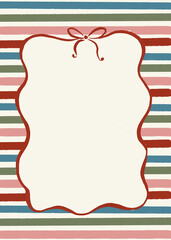 Christmas card empty PNG premade whimsical quirky hand drawn style, for poster, banner, card, invitation design