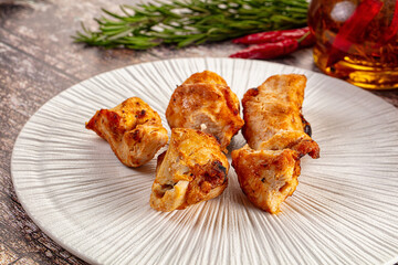 Grilled chicken meat kebab barbecue