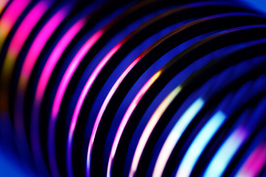 Abstract neon spiral swirl representing technology and network energy
