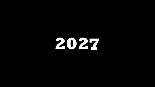 Animated 2026 2027 Text Transition Icon Year Change Countdown Typography Motion Graphic for New Year Celebration Promo and Digital Media