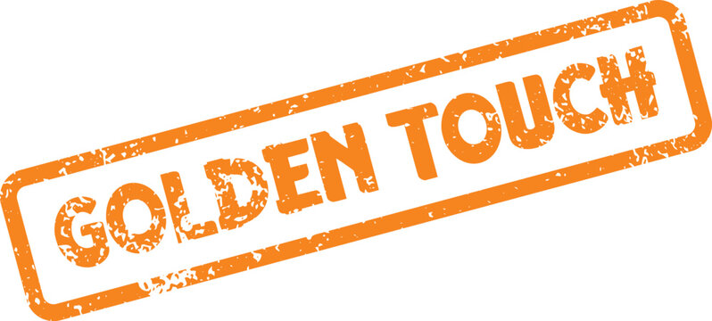 Golden Touch rubber stamp impression symbolizing success influence and valuable expertise power