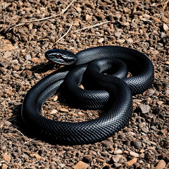 Black poison deadly snake