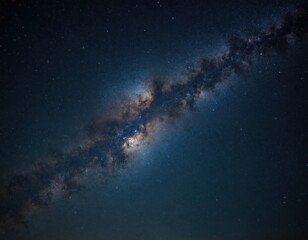 Fototapeta premium Night sky with countless stars and milky way band. Andromeda galaxy visible. Deep space view. Cosmos expands with stellar dust clouds. Natural cosmic beauty.