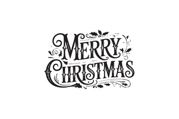 Merry Christmas Vector Typography