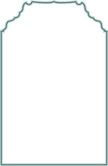Simple elegant green contour frame vertical with arched top. 29