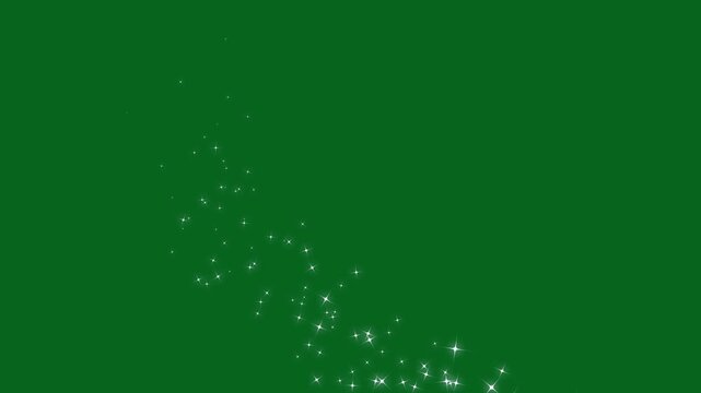 4k Sparkle dust trail loop transition, romantic white glitter particle trail animation heart shaped. glitter line trail sparkling particle on green screen. sparkling star twinkle glittering, valentine
