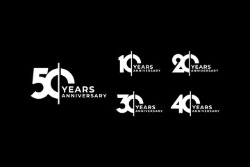 50th Anniversary celebration, modern illustration black and white editable stock vector illustration