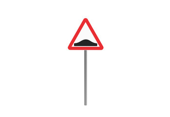 speed breaker road sign front view without shadow 3d render