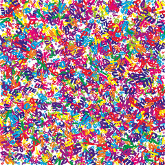 Scattered letters of latin alphabet. Colorful