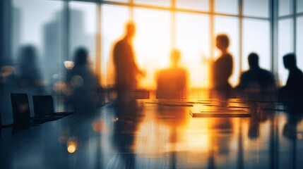 Dynamic corporate team brainstorming ideas during golden hour in modern office, teamwork and collaboration creating powerful strategies for future success