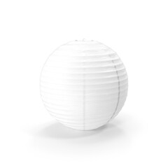 White round paper lantern for festivals isolated on transparent background