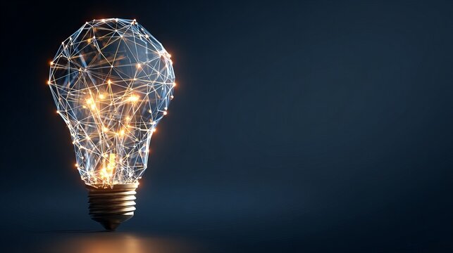 Stunning lightbulb with glowing network design inspires innovation and futuristic thinking for your business, a concept of modern technology and creativity - Powered by Adobe