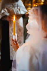 Candlelight ceremony during a wedding celebration
