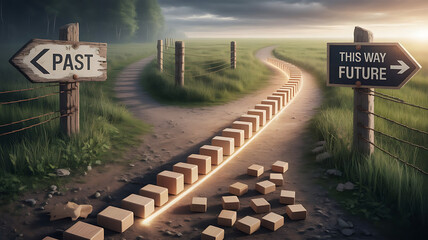 Choose your path to a brighter future, leaving the past behind and embracing new beginnings with hope and purpose on a journey of self discovery