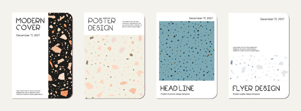 Note book cover design. Terrazzo abstract