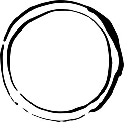 Vintage Retro Postage Stamp Circle - Hand Drawn Lines, Rough Ink Edges, Postcard & Letter illustration, Isolated SVG