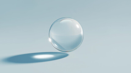 A single glossy sphere floating above a clean empty surface with soft shadow.