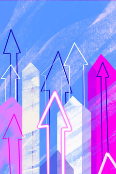 Abstract arrows representing business growth and upward movement