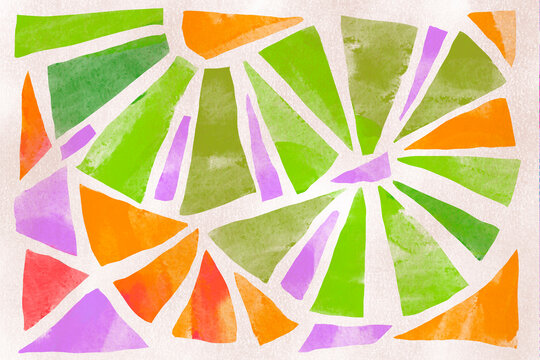 Abstract geometric triangle collage background with colorful pattern