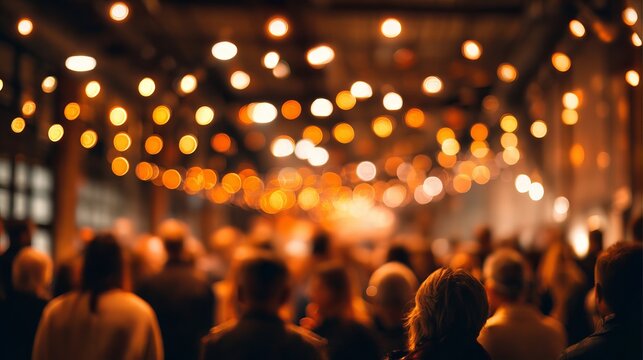 Warm ambient lighting creates an intimate atmosphere for a special occasion, perfect for event promotions or social gatherings with friends and family